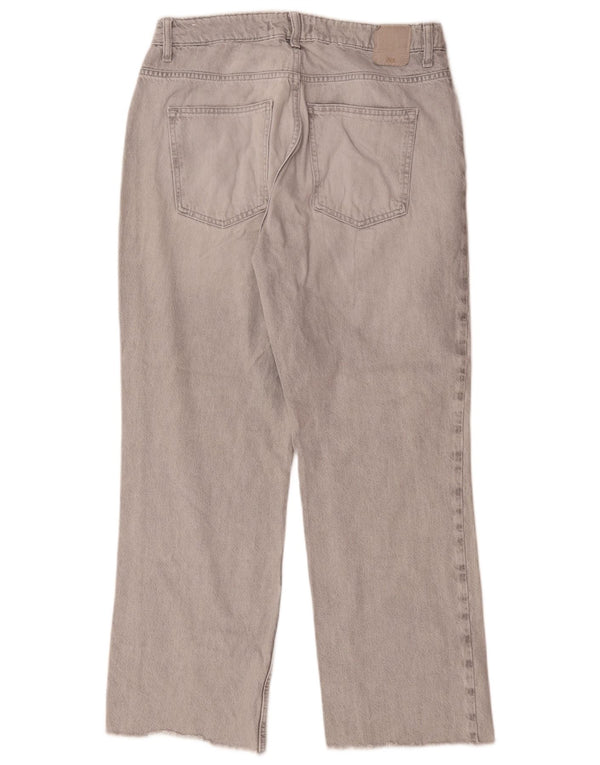 Zara Jean droit femme EU 42 Large W32 L28 coton gris
