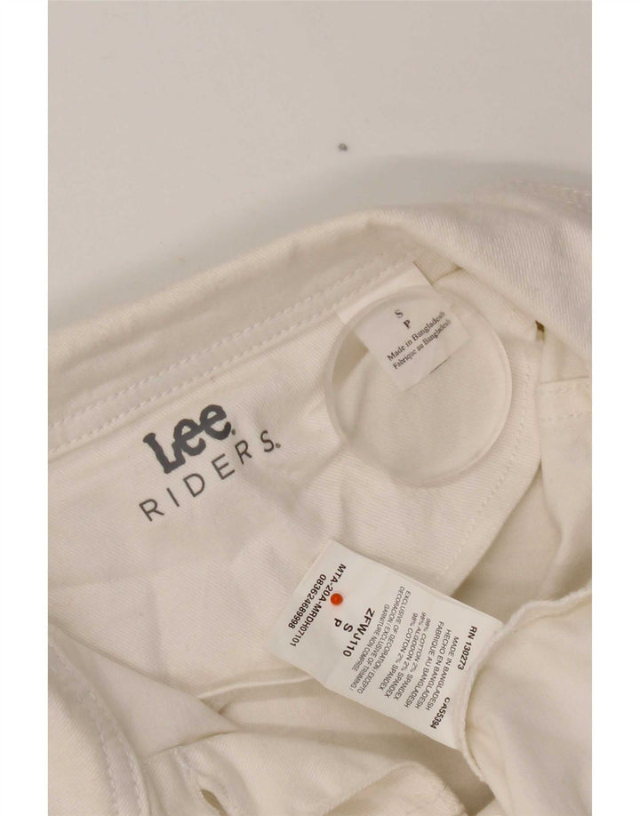 Lee Veste en jean Riders pour femme UK 10 Petit coton blanc