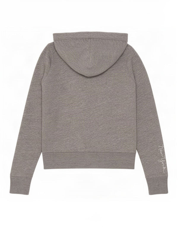 Abercrombie & Fitch Womens Graphic Zip Hoodie Sweater UK 12 Medium Grey