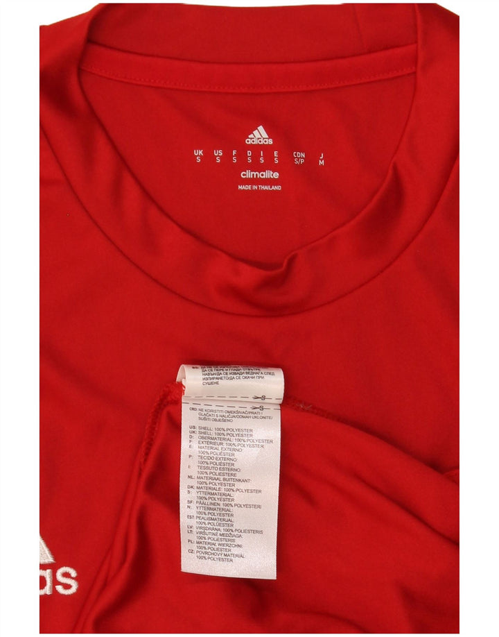 Adidas Hommes Climalite T-Shirt Haut Petit Rouge Polyester