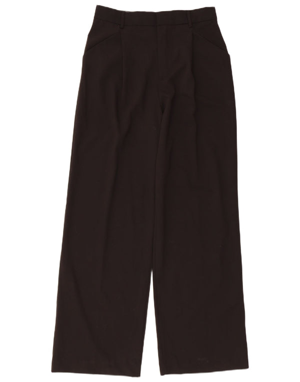 Zara Pantalon Chino Large Femme Moyen W28 L30 Noir Polyester