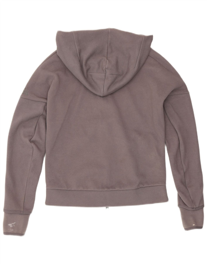 ADIDAS Womens Oversized Zip Hoodie Sweater UK 8/10 Small Grey
