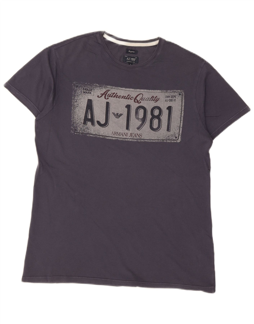 ARMANI JEANS T-Shirt Graphique Régulier Homme Petit Bleu Marine Coton