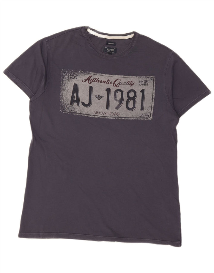 ARMANI JEANS T-Shirt Graphique Régulier Homme Petit Bleu Marine Coton