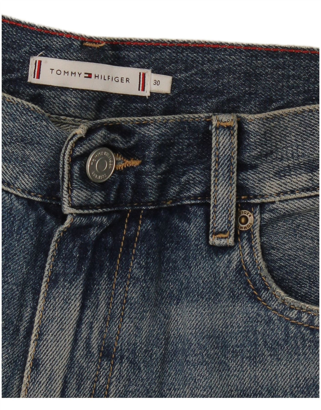TOMMY HILFIGER Womens High Waist Denim Shorts W30 Medium  Blue