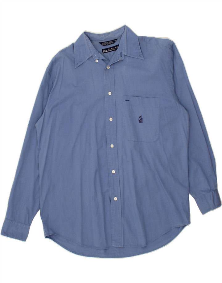 NAUTICA Mens Shirt Medium Blue Cotton Vintage Nautica and Second-Hand Nautica from Messina Hembry 