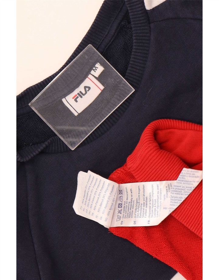 Fila Sweat-shirt en coton color block bleu marine moyen pour homme