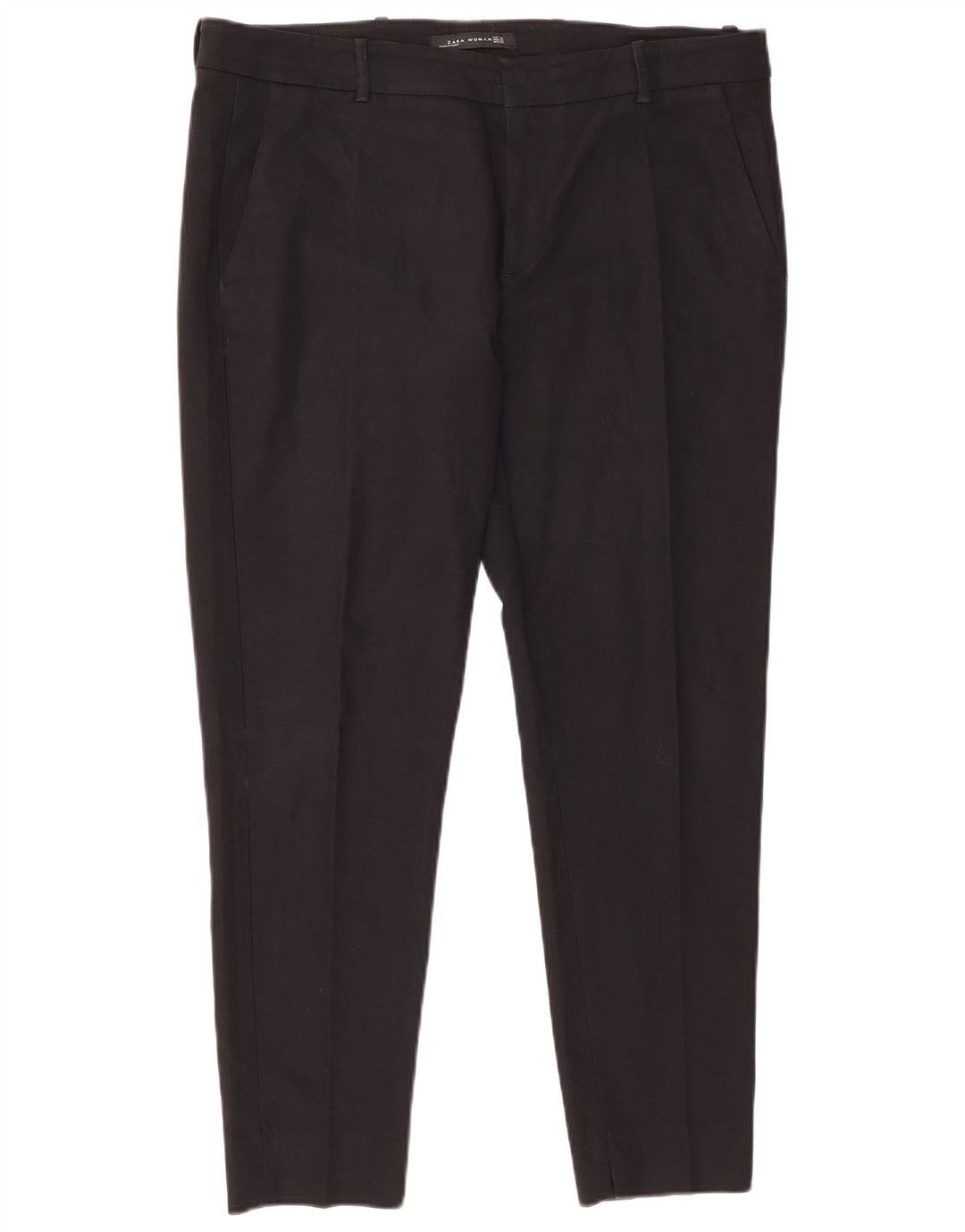 Pantalon Chino Slim Femme Zara XL W32 L28 Noir Polyester