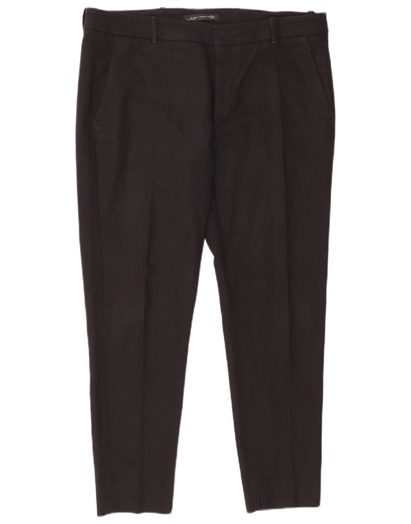 Pantalon Chino Slim Femme Zara XL W32 L28 Noir Polyester