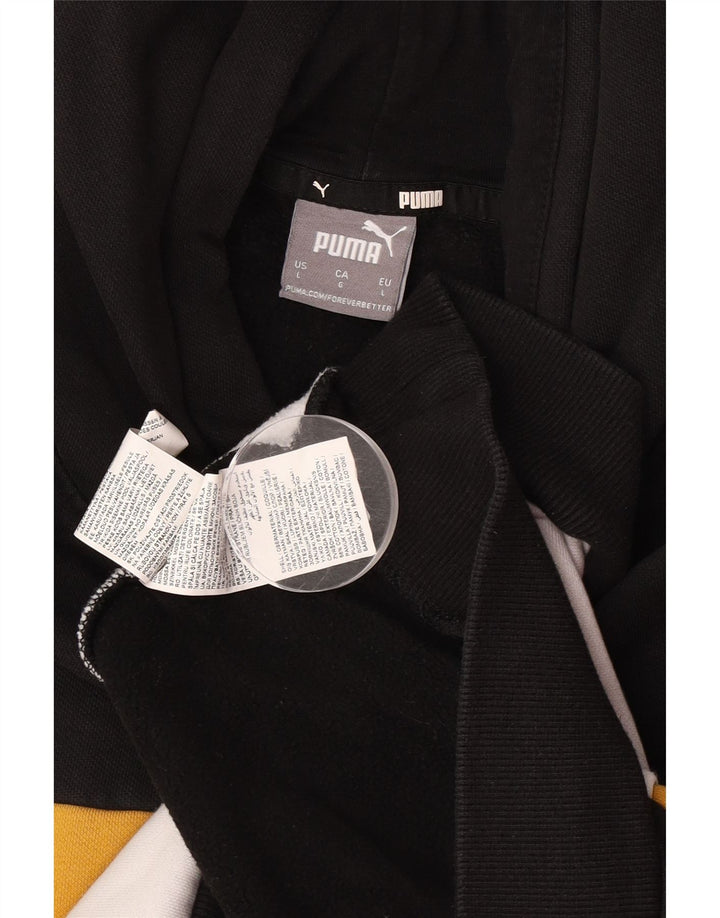 Puma Pull à capuche graphique pour homme en polyester color block Noir Taille L