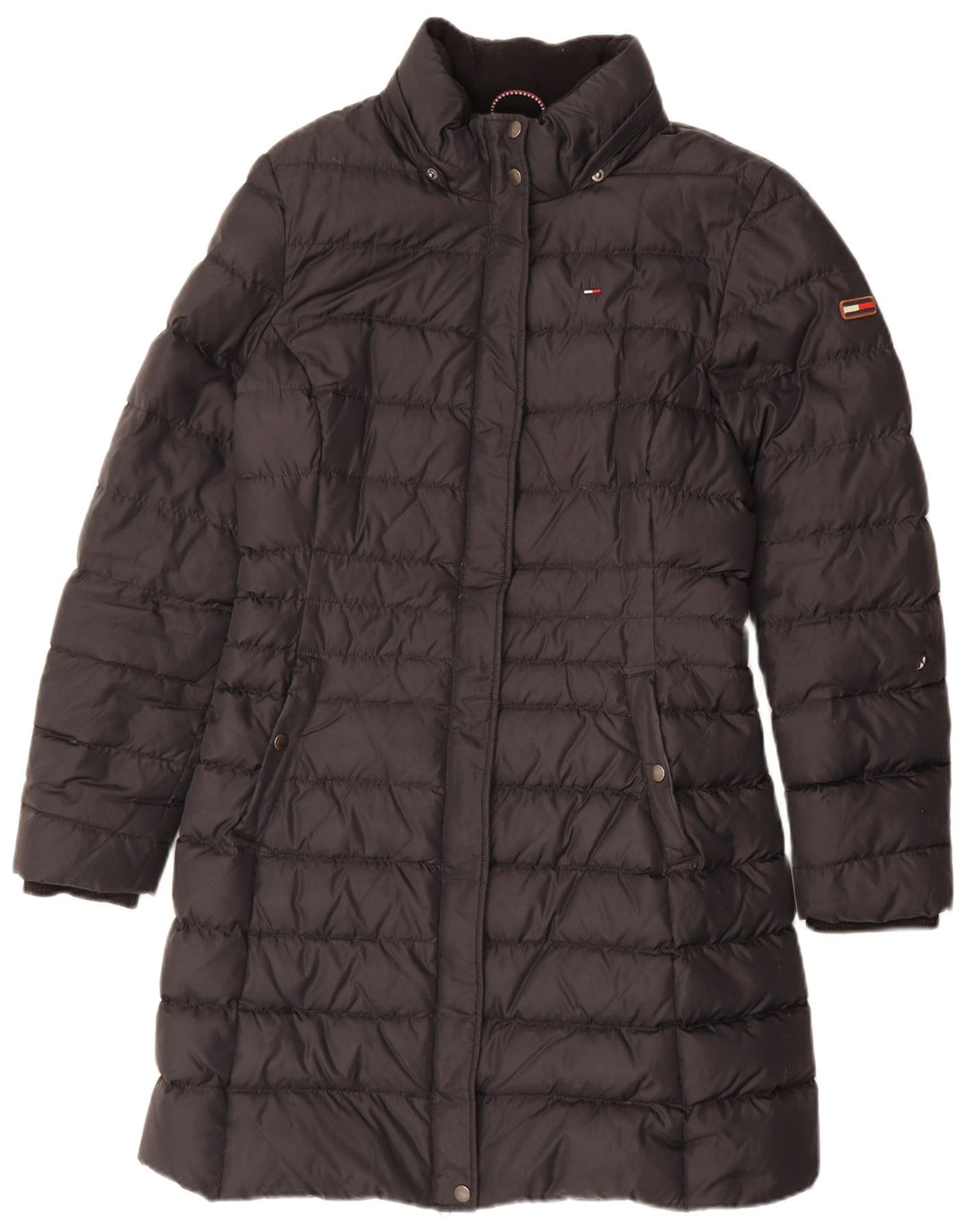 Tommy Hilfiger Manteau rembourré pour femme UK 16 Large Noir Polyester