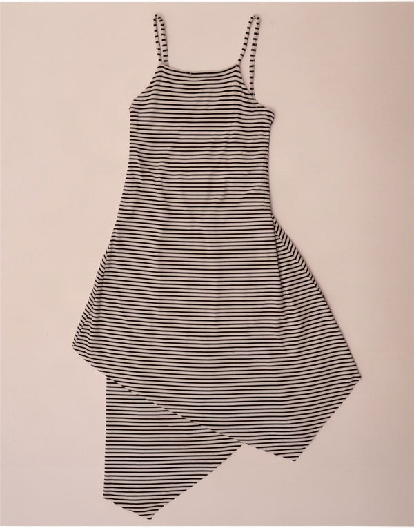 River Island Robe Asymétrique sans Manches Fille 9-10 Ans Blanc Rayé