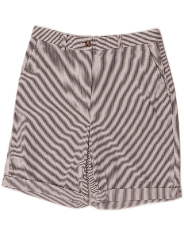 Marks & Spencer Short chino pour femme UK 10 Small W28 Blanc à fines rayures en coton