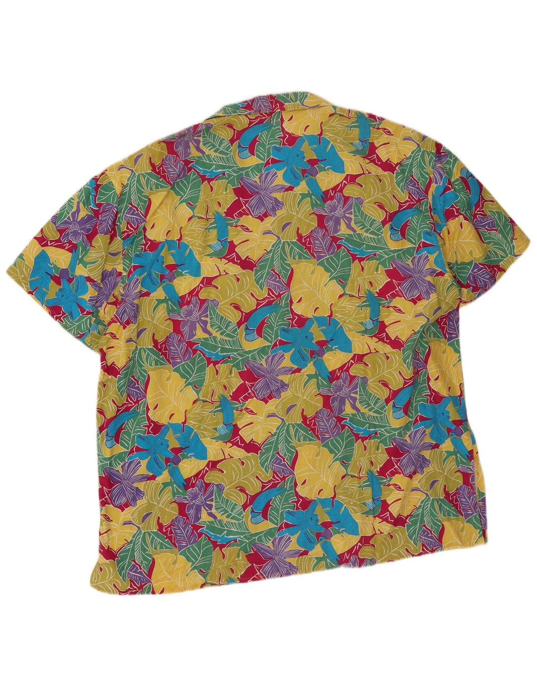 vintage Chemise à manches courtes pour hommes XL Floral multicolore
