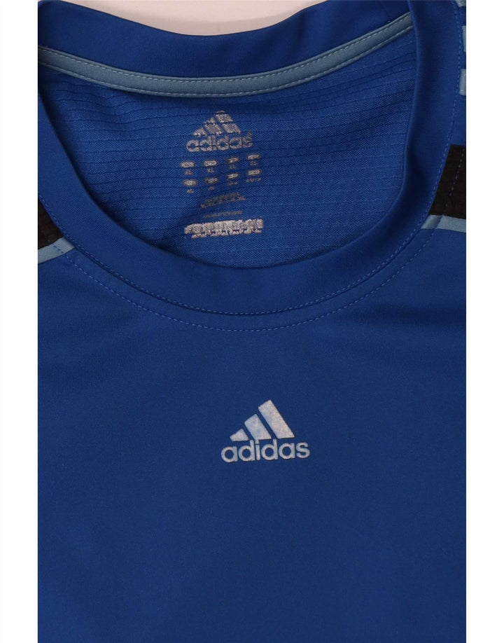 Adidas T-Shirt Homme Top XL Bleu Colorblock Polyester