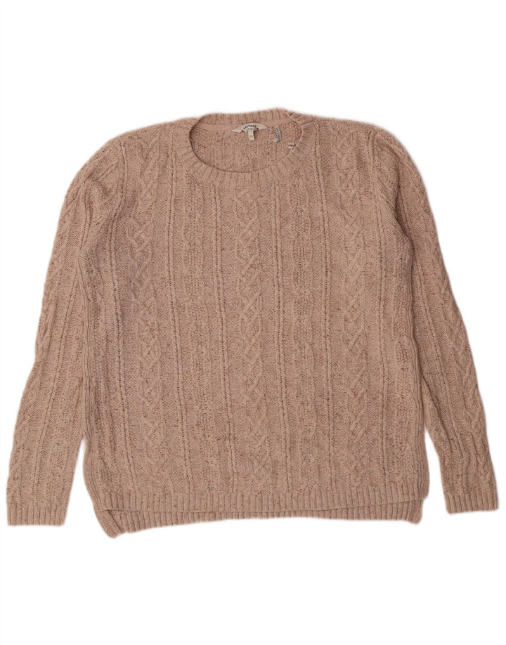 Fat Face Pull ras du cou pour femme UK 10 Petit Beige Coton Classique