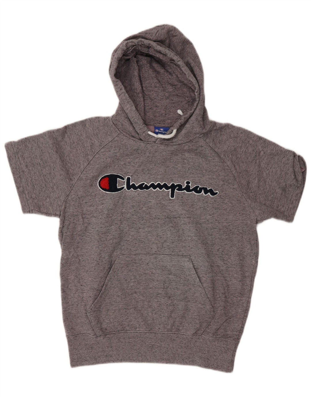 Champion Pull à capuche graphique surdimensionné pour femme UK 10 Petit Gris Moucheté