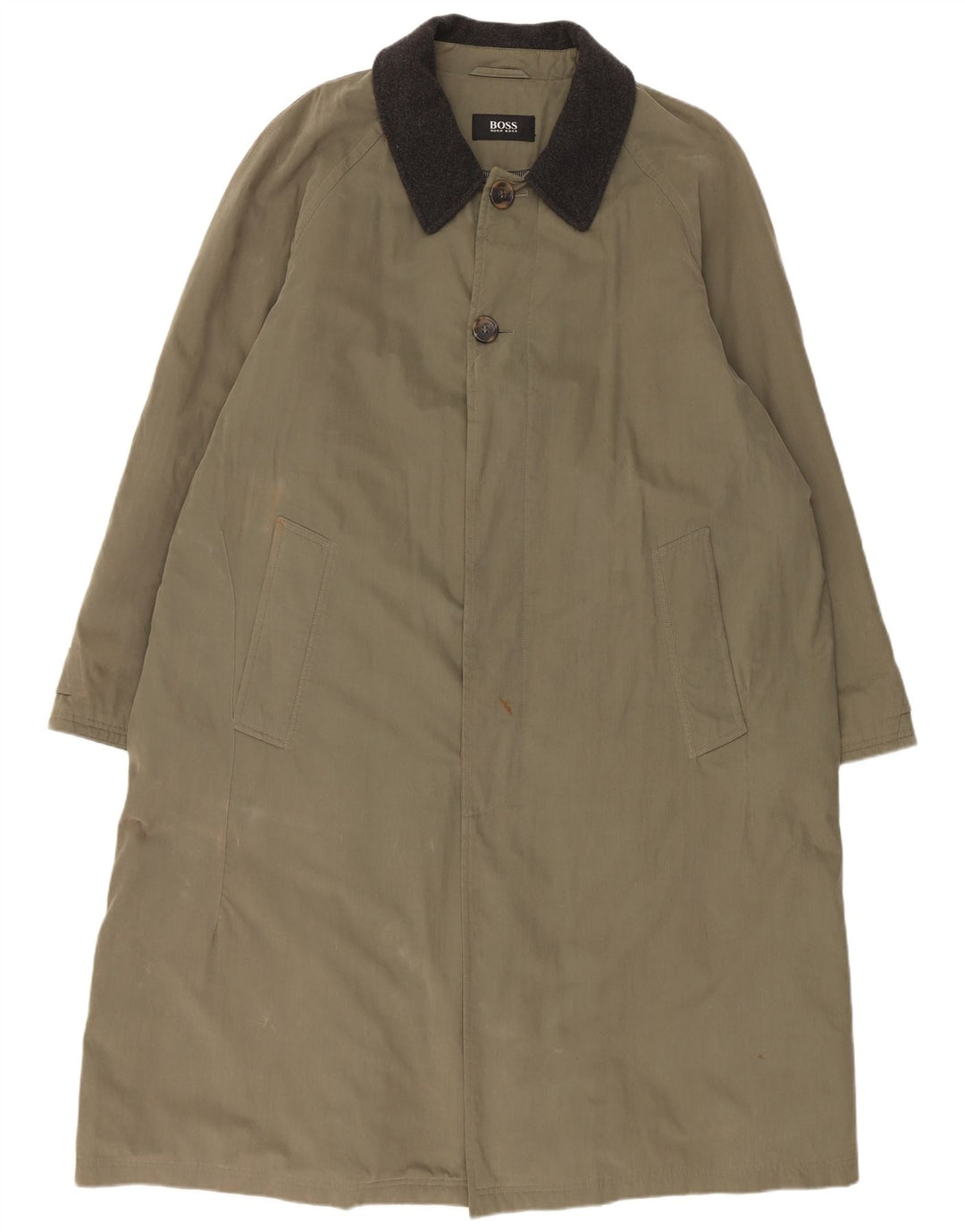 Hugo Boss Pardessus Femme EU 54 2XL Kaki Coton