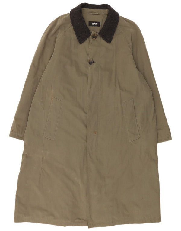 Hugo Boss Pardessus Femme EU 54 2XL Kaki Coton