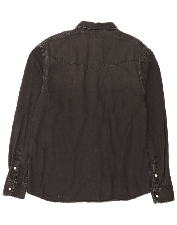 Wrangler Chemise en jean Western Regular Fit pour homme en coton noir moyen