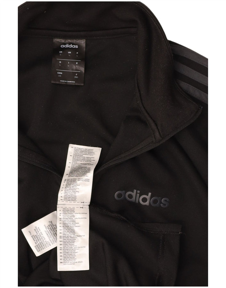 ADIDAS Haut de survêtement Climalite pour homme avec col zippé Noir Taille L