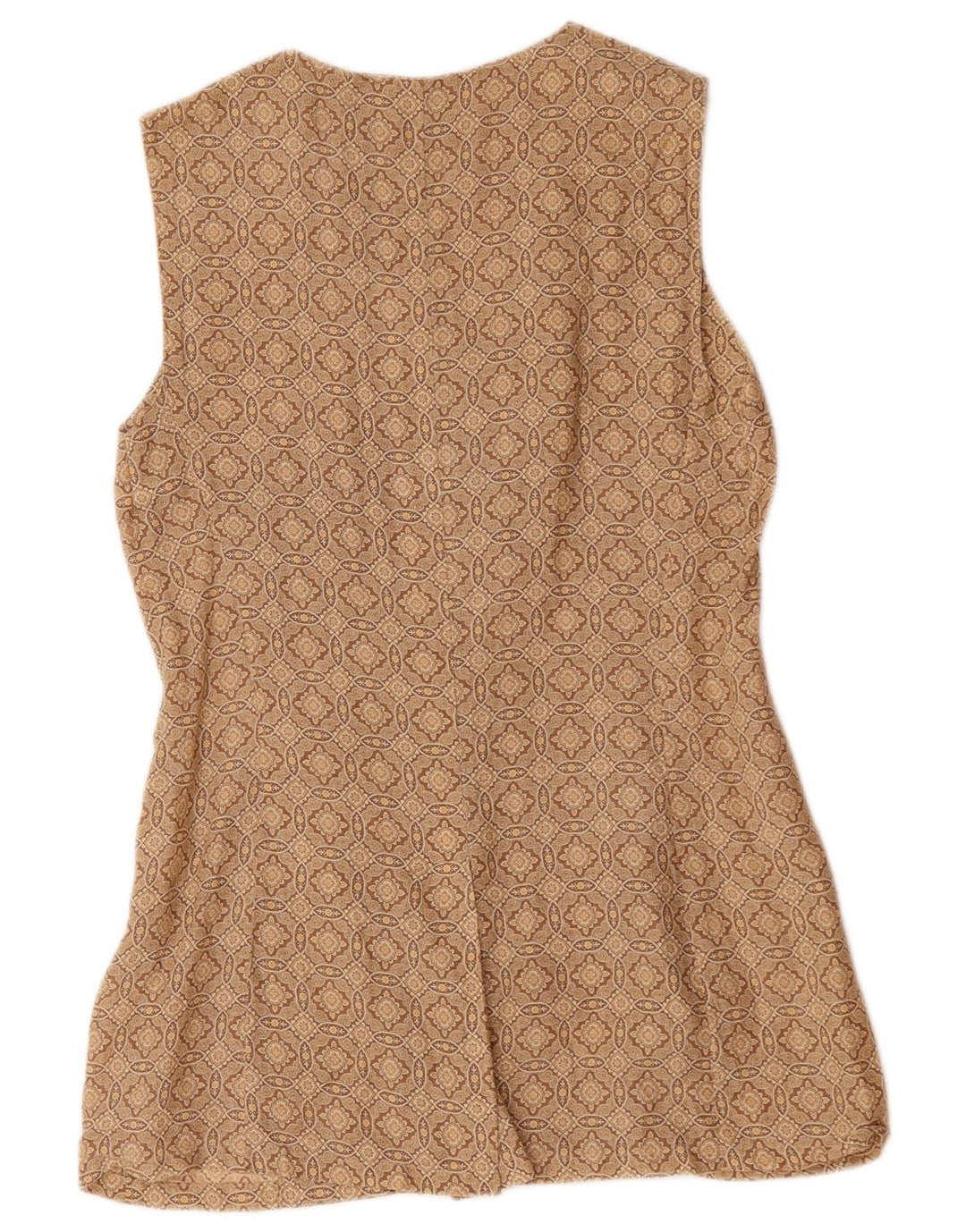 Sportmax Veste blazer sans manches pour femme UK 12 Marron moyen géométrique
