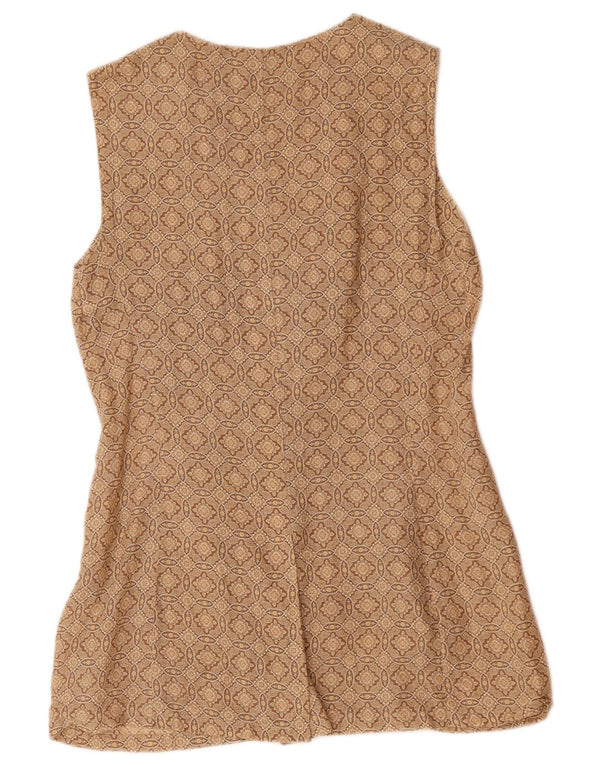 Sportmax Veste blazer sans manches pour femme UK 12 Marron moyen géométrique