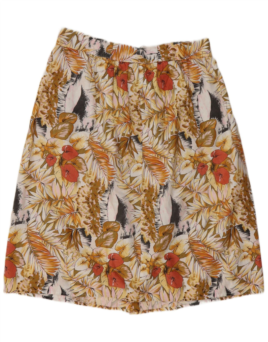 VINTAGE Jupe trapèze femme W34 Grand motif floral multicolore