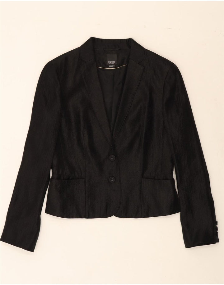 ESPRIT Womens 2 Button Blazer Jacket UK 14 Medium  Black Viscose Vintage Esprit and Second-Hand Esprit from Messina Hembry 