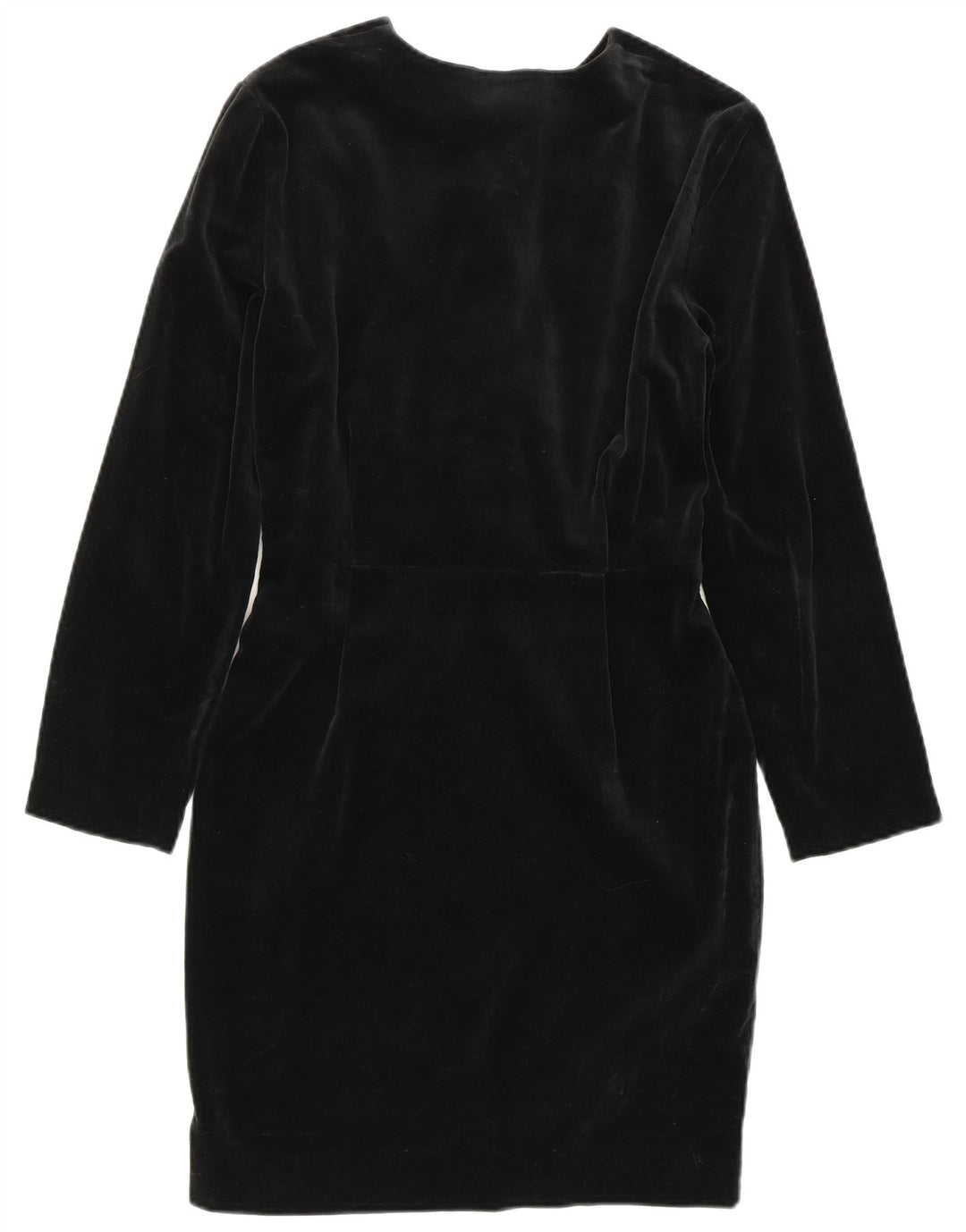 SISLEY Robe fourreau en velours pour femme UK 6 XS Noir Coton
