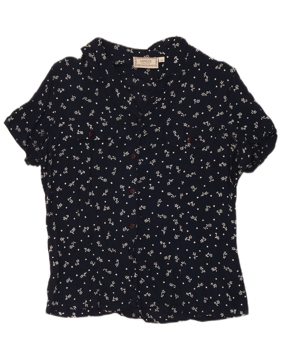 Chemisier à manches courtes pour femme Express IT 44 bleu marine moyen floral