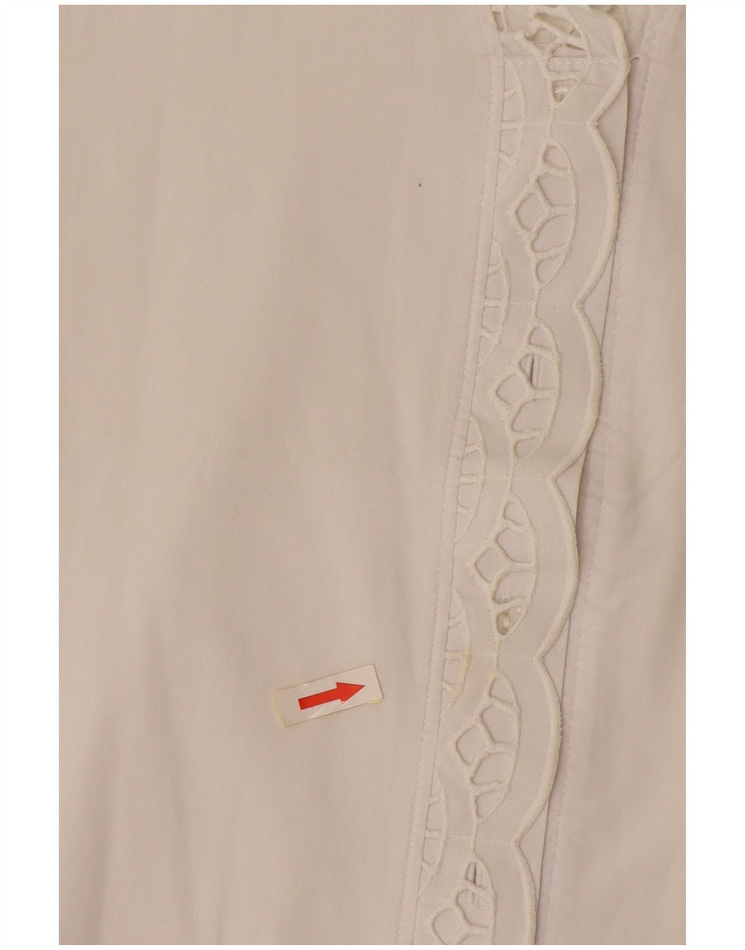 vintage Femme Chemise À Manches Courtes Blouse EU 38 Blanc Moyen