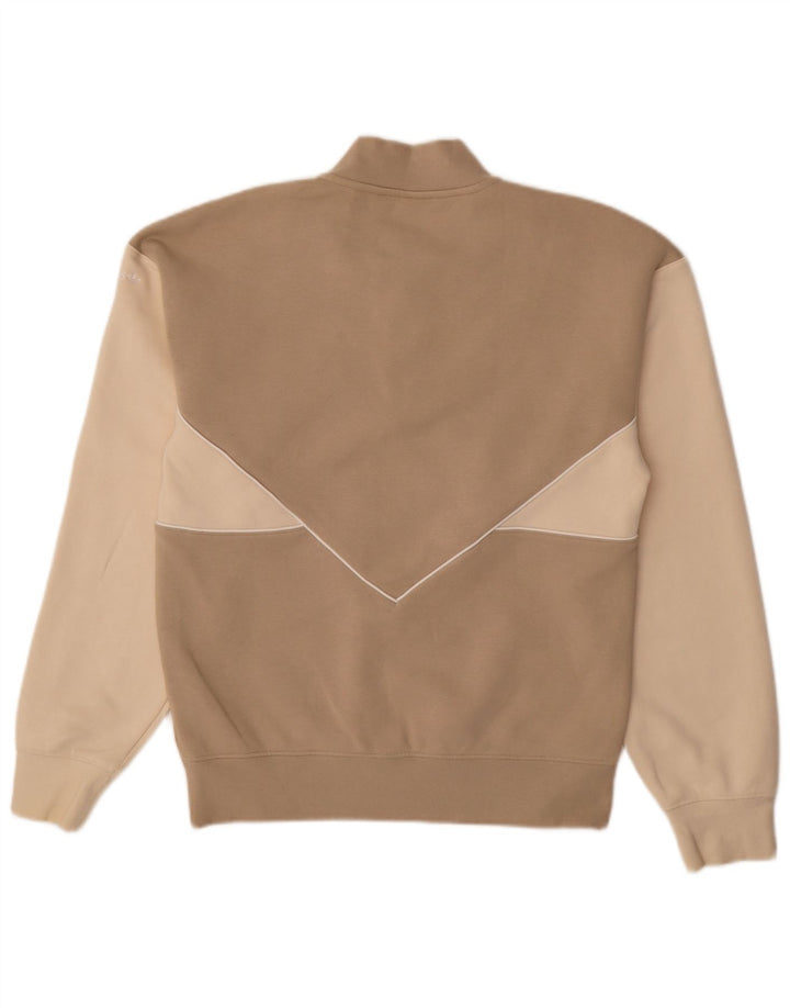 ADIDAS Sweat-shirt graphique à col zippé pour homme XS en coton color block beige