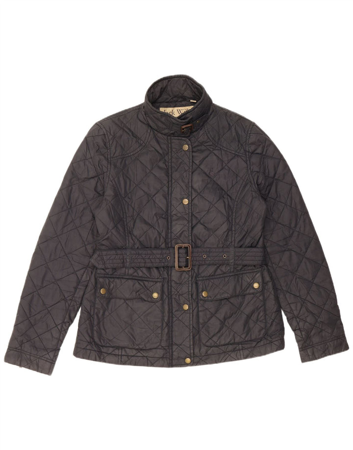 Jack Wills Veste matelassée pour femme UK 14 Large Noir Nylon