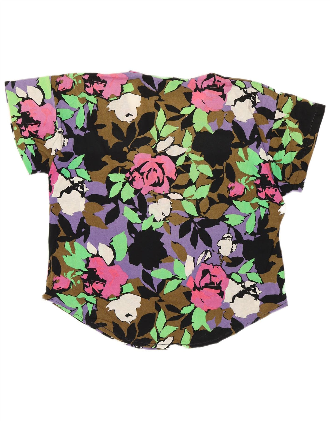 vintage Womens Blouse Top UK 16 Grand Floral Multicolore