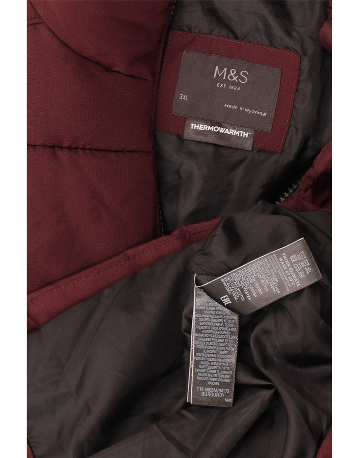 Marks & Spencer Veste matelassée pour homme UK 46 3XL Bordeaux Polyester Moderne