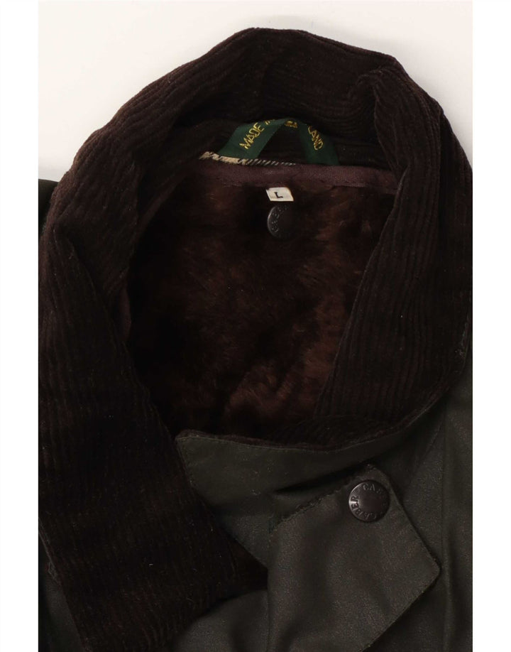 Veste en coton ciré homme vintage UK 40 Grand Vert