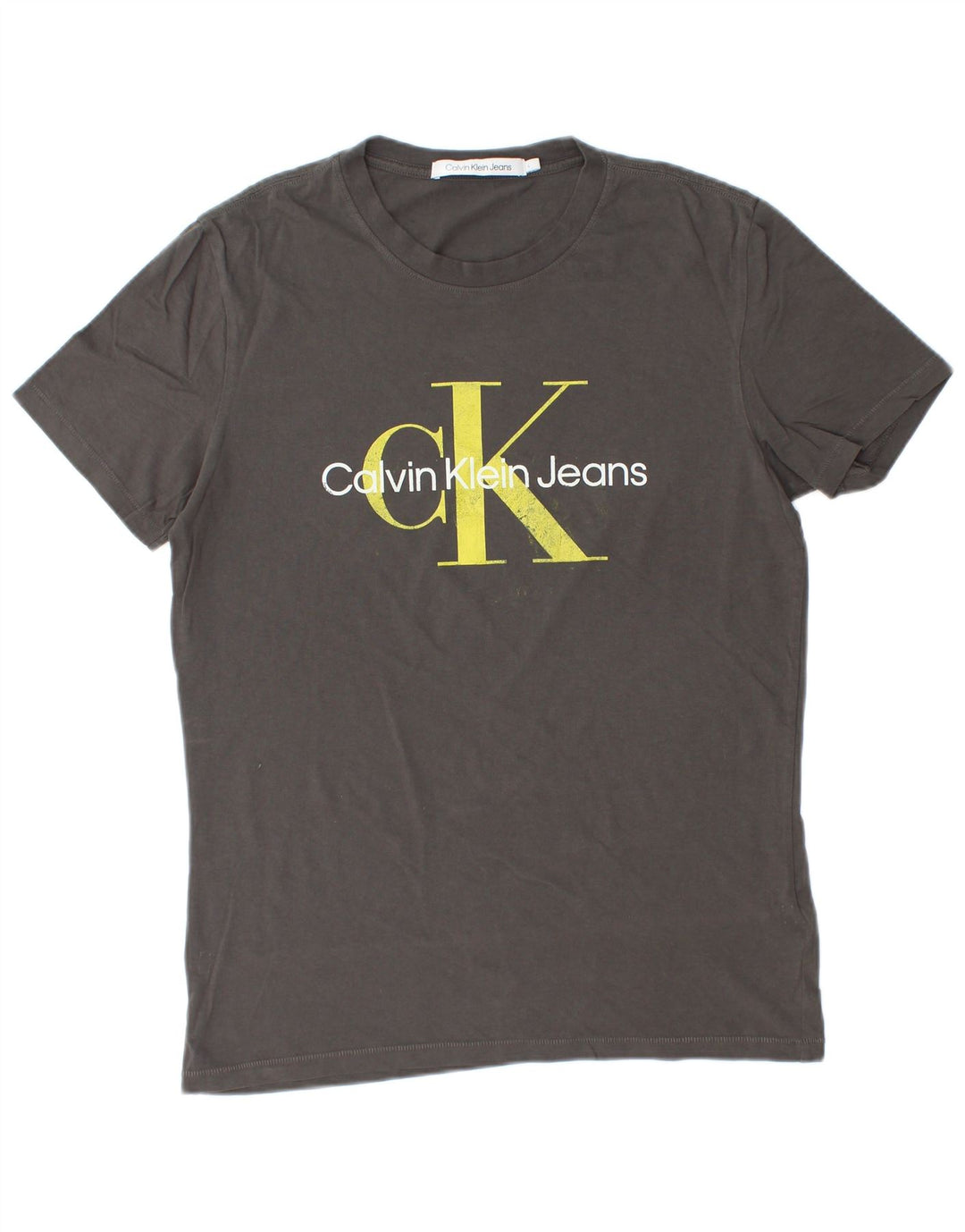 CALVIN KLEIN JEANS T-Shirt Graphique Homme Grand Gris Coton