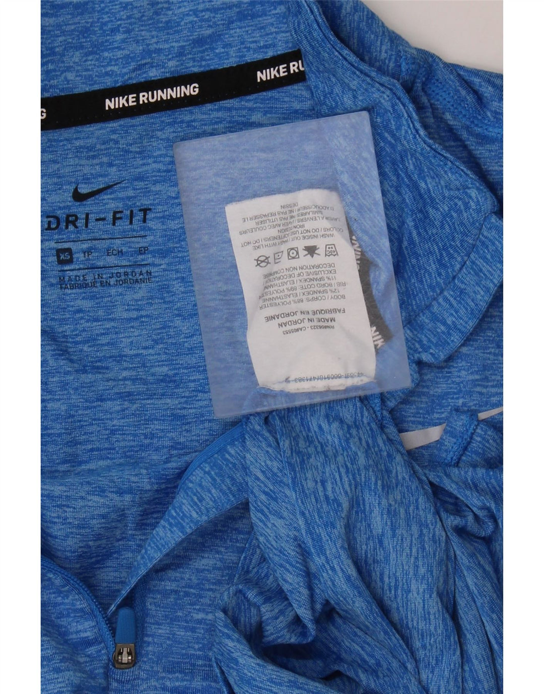 Nike Haut surdimensionné Dri Fit à manches longues pour femme UK 6 XS Bleu Polyester