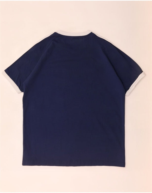 Adidas T-Shirt Homme Top XL Bleu Marine Colorblock Coton