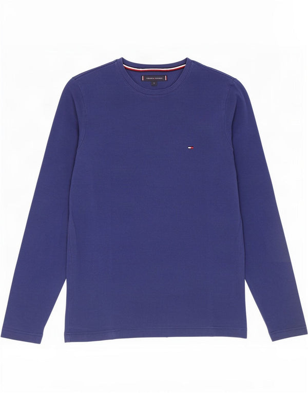 Tommy Hilfiger Mens Slim Fit Top Long Sleeve Small Blue Cotton