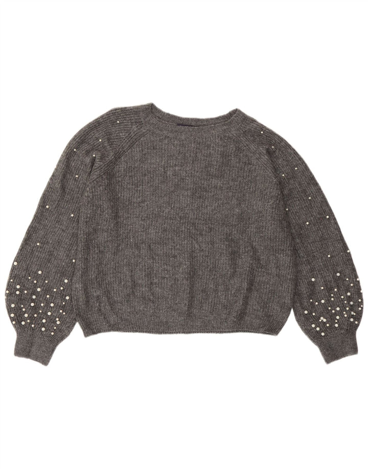 Marks & Spencer Pull col bateau pour femme UK 14 Gris moyen moucheté