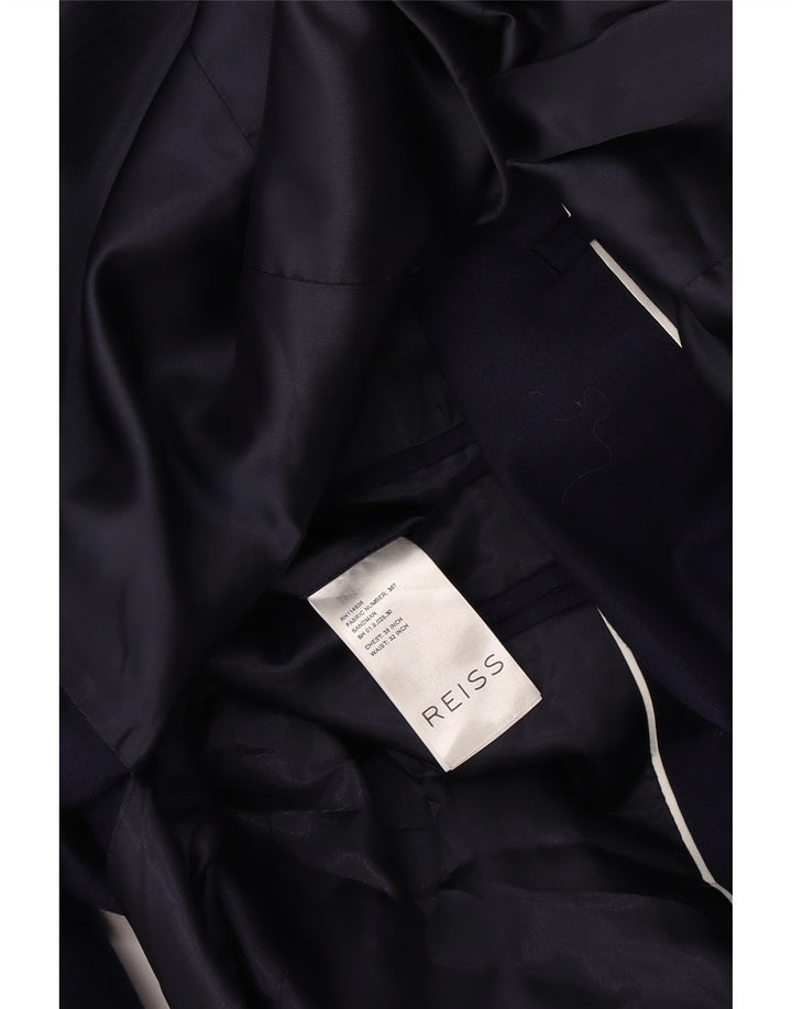 Reiss Veste Blazer 1 Bouton Homme UK 38 Laine Bleu Marine Moyen