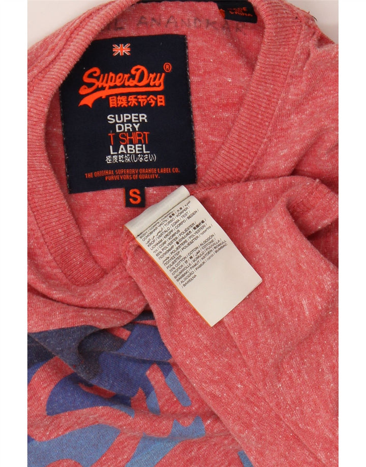Superdry T-Shirt Graphique Homme Petit Rose Moucheté Polyester