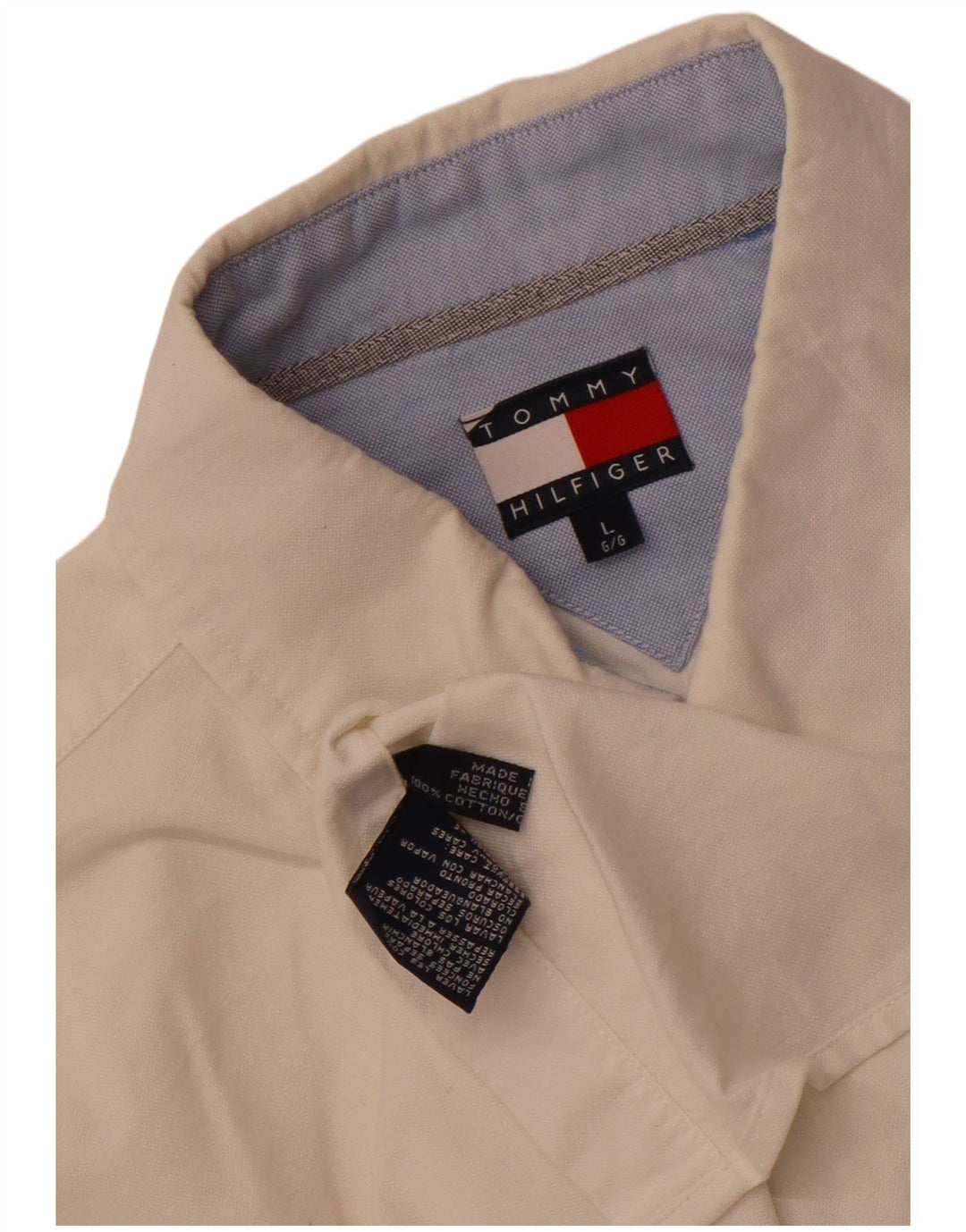 Tommy Hilfiger Chemise Homme Large Blanc Cassé Coton