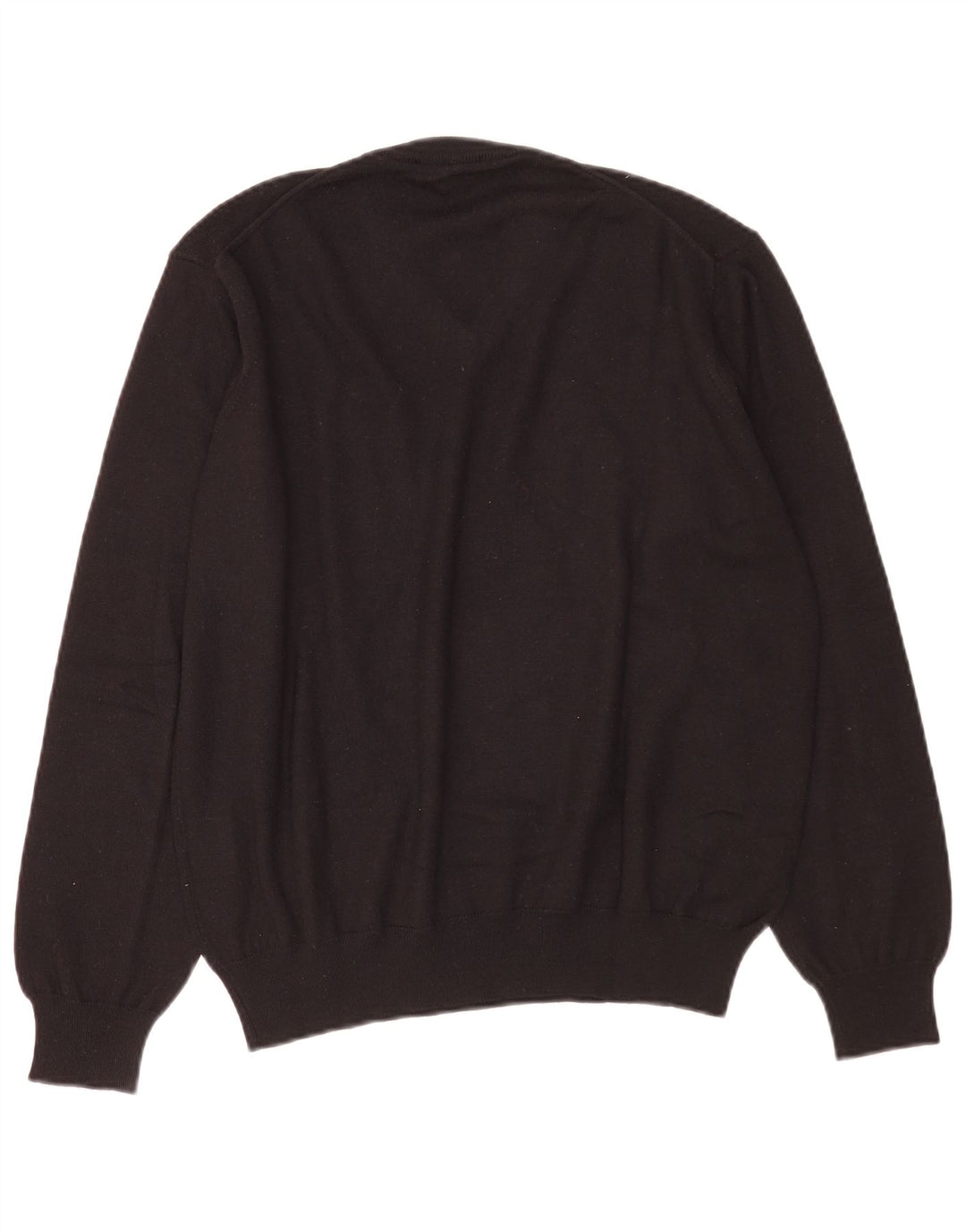 Navigare Pull col V pour homme en laine noire Taille L