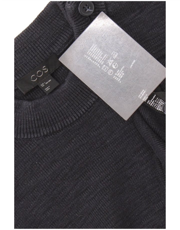 COS Pull à col rond pour homme en coton bleu marine Taille L
