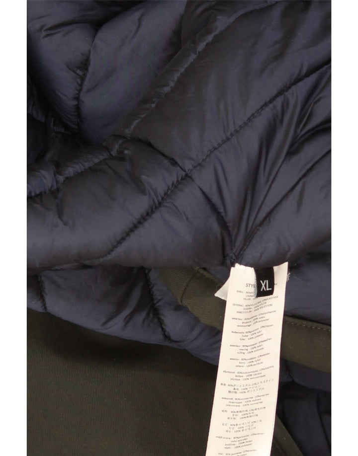 veste rembourrée à capuche vintage pour hommes UK 42 XL Polyester vert