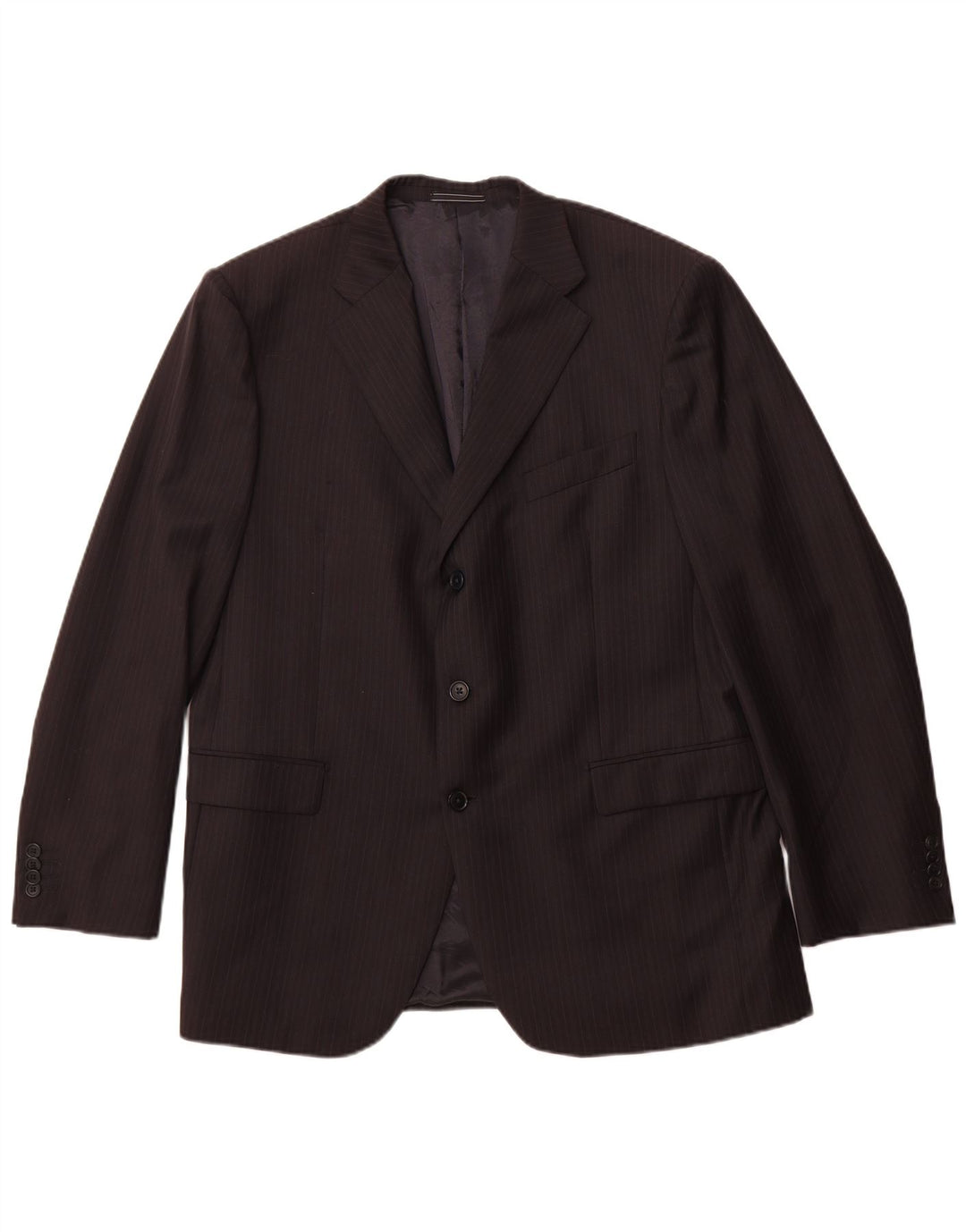 CERRUTI 1881 Veste blazer 3 boutons pour homme IT 54 2XL Laine à fines rayures noires