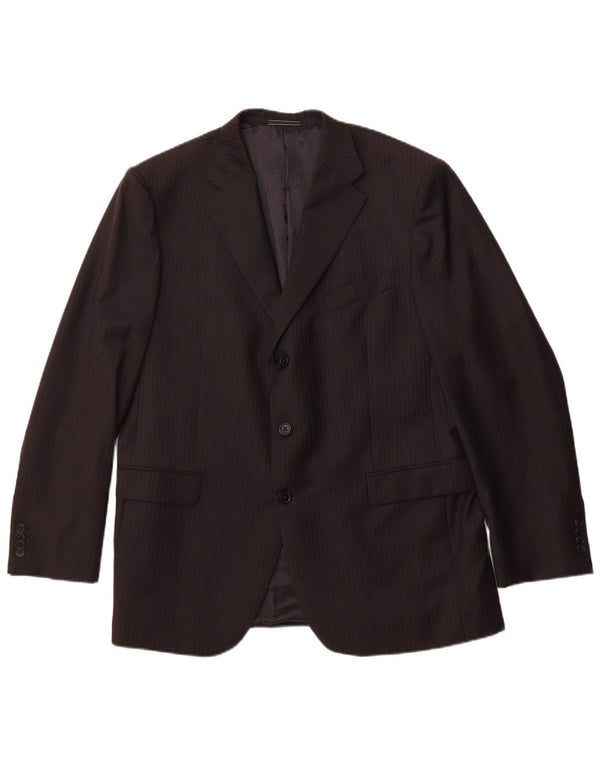 CERRUTI 1881 Veste blazer 3 boutons pour homme IT 54 2XL Laine à fines rayures noires